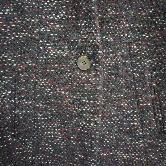 Loft Black & Red Woven Wool Blend Tweed Satin Lined Dress Coat Size Medium LNC - Picture 3 of 7